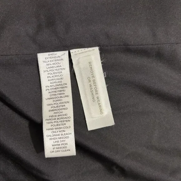 NWT LOFT Black Floral Flowers Embroidered Lined Wool Blend Size Medium Coat - Picture 7 of 7